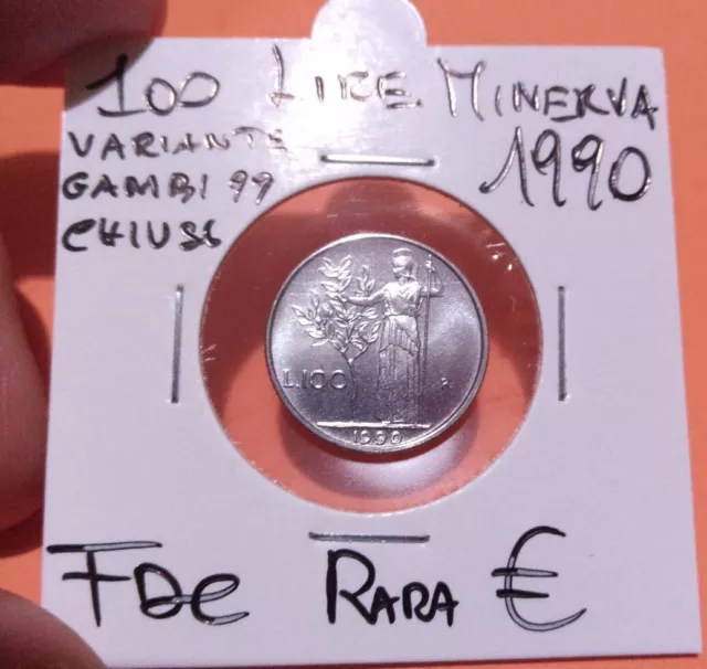 100 Lire 1990 Fdc variante 99 data gambi chiusi Sigillata Rara compra subito