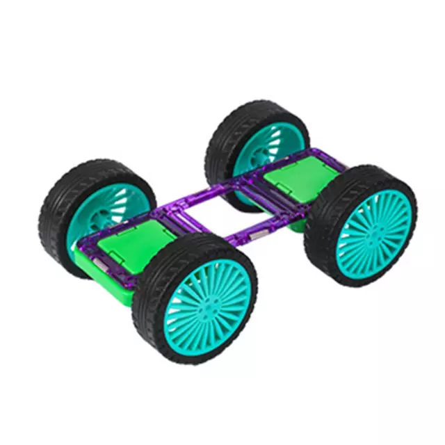 2 Pieces Magnetic Blocks Wheels Bases Preschool Gift Educational Construction
