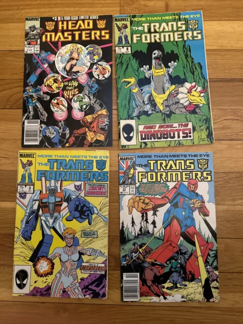 The Transformers #8 (1985) Marvel Copper Age preowned First Dino Bots , Lot Of 4