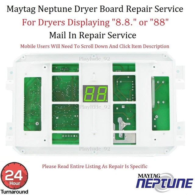 MAYTAG DRYER CONTROL BOARD DISCOLORATION/NO CASE PART # 33003028