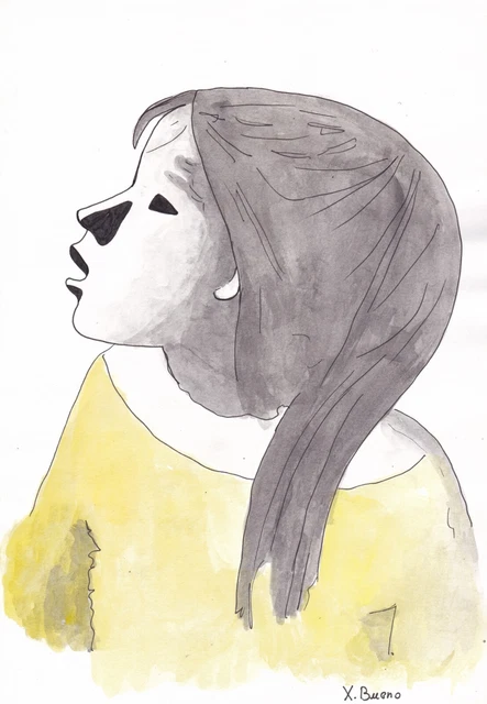DISEGNO A ACQUERELLO -  "OMAGGIO A BUENO"  21 x 30