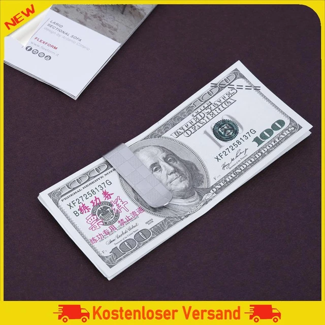 Stainless Steel Cash Clips Multipurpose Plaid Book Clip Durable for Men Business