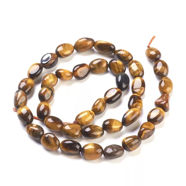 1 Strand Natural Tiger Eye Nugget Beads - 9mm x 7mm - 40pcs - Gemstone - P01290