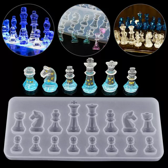 Flexible Different Shapes Chess Silicone Mold Mould Resin Craft DIY Tool