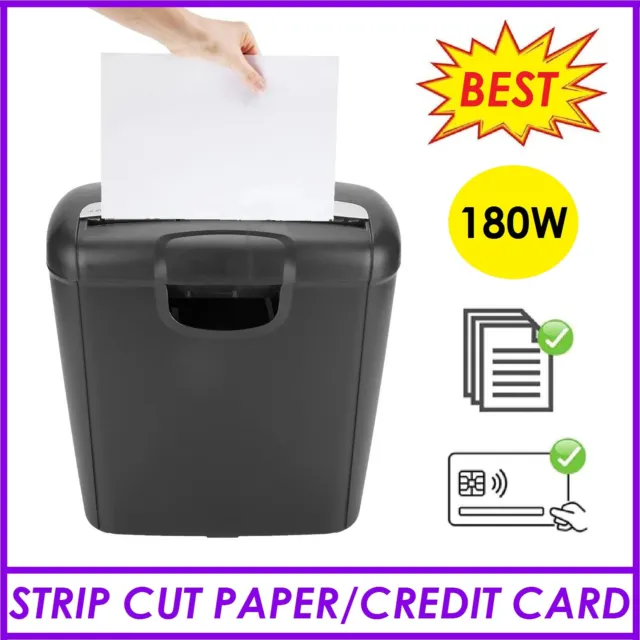 Home Office Paper Shredder A4 Paper 6 Sheets Documents Strip Cut Paper Cutter
