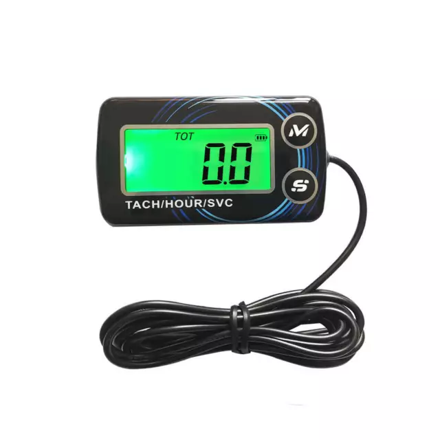 Digital LCD Engine Hour Meter Inductive Tachometer Gauge For Car Boat Motorcycle