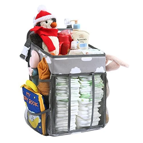 Hanging Diaper Caddy Organizer, Changing Table Diaper Organizer 4-Multi-Use
