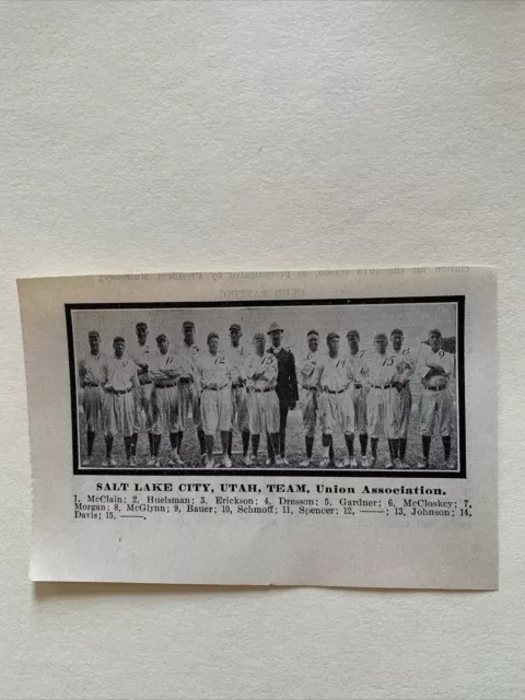 Salt Lake City Skyscrapers Frank Huelsman S. McGlynn 1913 Baseball Team Picture