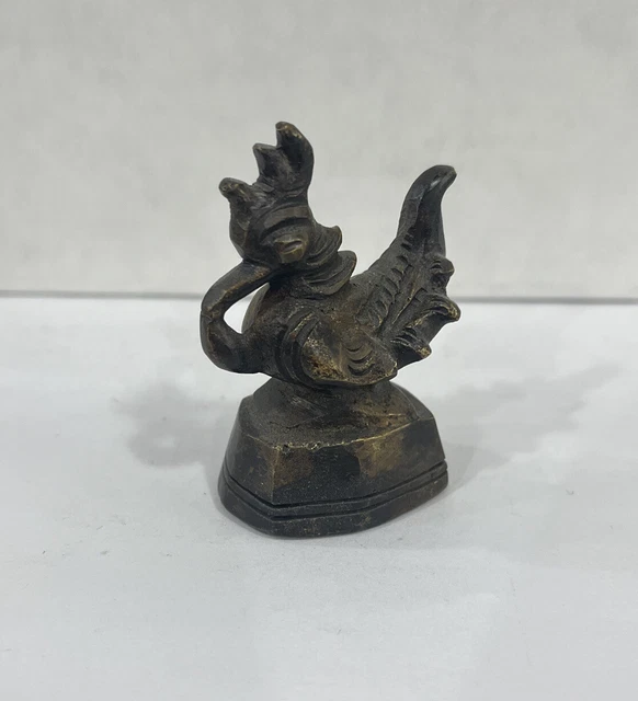Vintage Rooster Duck Dragon Asia Antique Opium Weight  Bronze China  5.6 OZ
