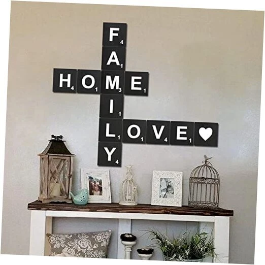LARGE RUSTIC CROSSWORD Wall Decor Family, Home, Love Big Decorative