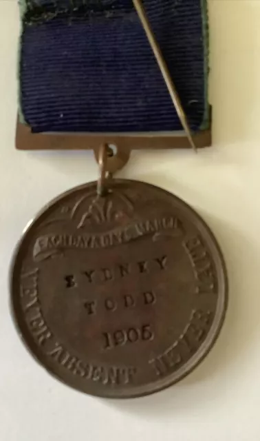 2 x Westmoreland County Council school attendance medals 1905 & 1907 Sidney Todd 3