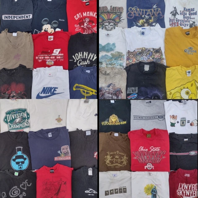 Lot of 75 Vintage and modern shirts mixed  reseller bundle sizes xl l m