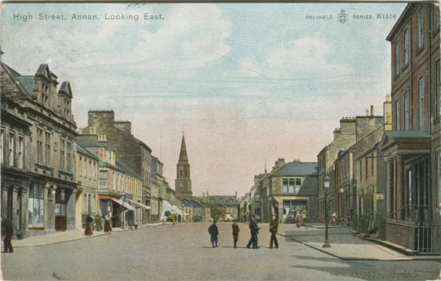 HIGH STREET, ANNAN, LOOKING EAST - Dumfriesshire Postcard