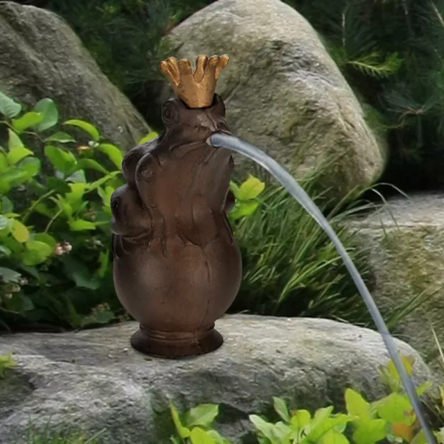 Wasser Speier Garten Teich Figur Frosch König Spring Brunnen Außen Dekoration