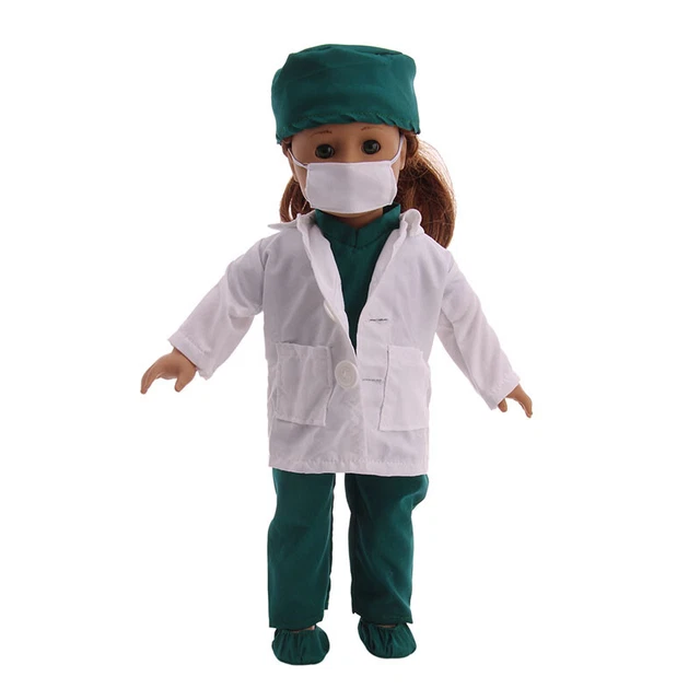 FITS OUR GENERATION 18" girl baby born 43cm doll clothing dress DOCTOR