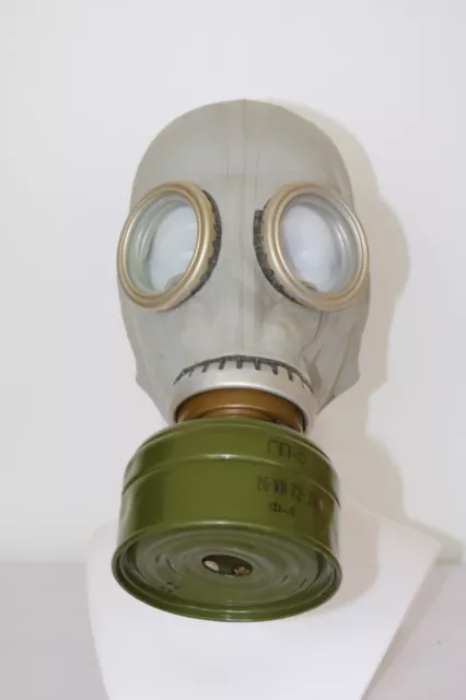 SET of BLACK & GREY SOVIET RUSSIAN Gas Masks GP-5 with filters authentic old 3