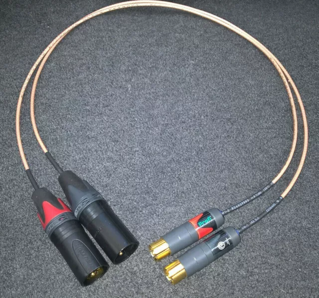 ING.KOSCHUH XLR Kabel männlich auf Neutrik Cinch STEREO Kabel High End Adapter