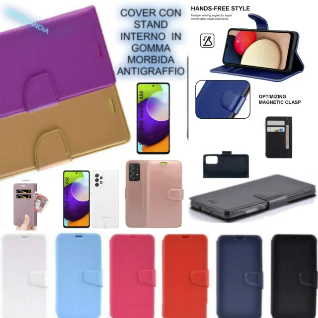 PER Samsung Galaxy A52S 5G SM-A528B  Cover A Libro Con Porta Card In Eco Pelle