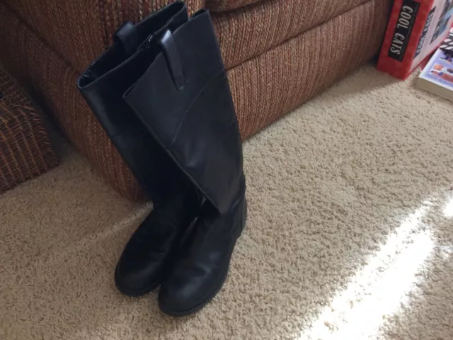 Ralph Lauren Black Leather Tall Riding Boots Size 5.5