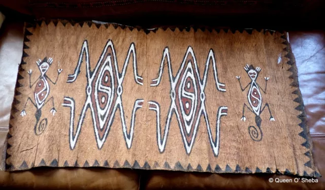 Quadro su tessuto corteccia tapa Papua Nuova Guinea Pacifico arte murale I