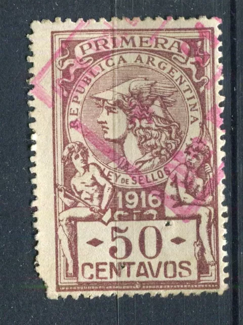 ARGENTINA; Early 1900s classic Revenue Fiscal issue fine used 50c. value