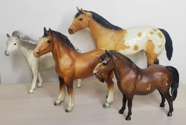 4 Vintage Horse Lot Breyer and Grand Champion Dapple Bay Appaloosa Clydesdale