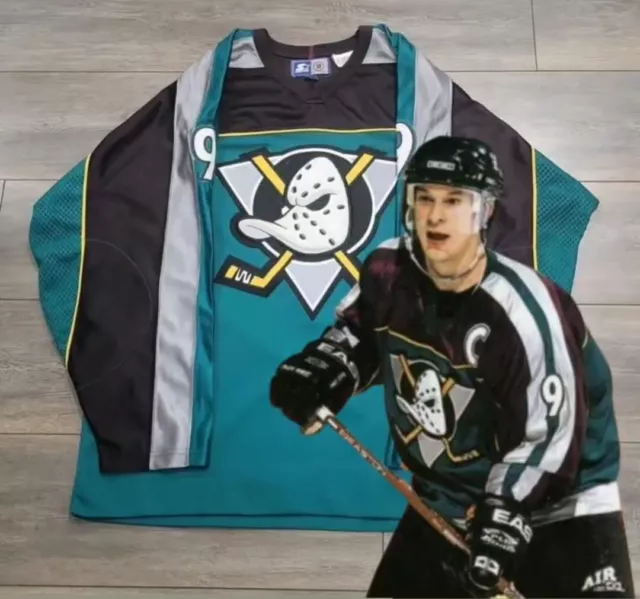 90's Paul Kariya Anaheim Mighty Ducks Nike Alternate NHL Jersey Size Medium  – Rare VNTG