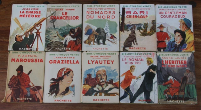 Collection Bibliothèque Verte – Hachette (années 1950–1960) – Lot de 17 livres - Livres