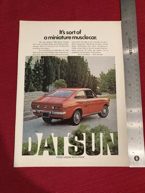 Datsun 1200 Sport Coupe Car 1973 Print Ad  - Great To Frame!