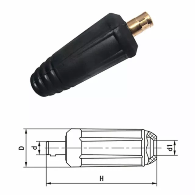 Conector Aereo Macho 50-70 para Cable Soldar Manguera Soldadura 400A