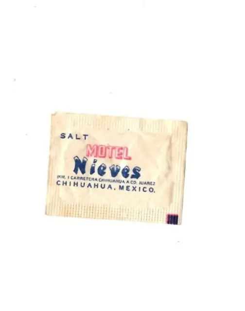 Motel Nieves Salt Packet Chihuahua Mexico Vintage Advertising Individual