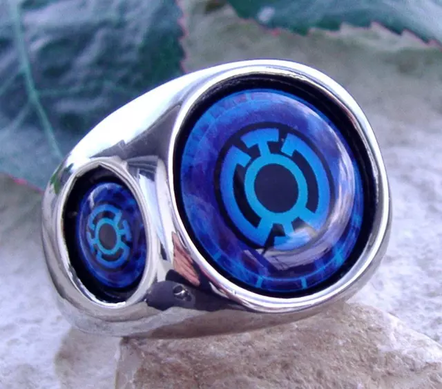 Green Lantern Symbol Blue Hope Power Ring Dc Comics Action Hero [ N46 Steel ]