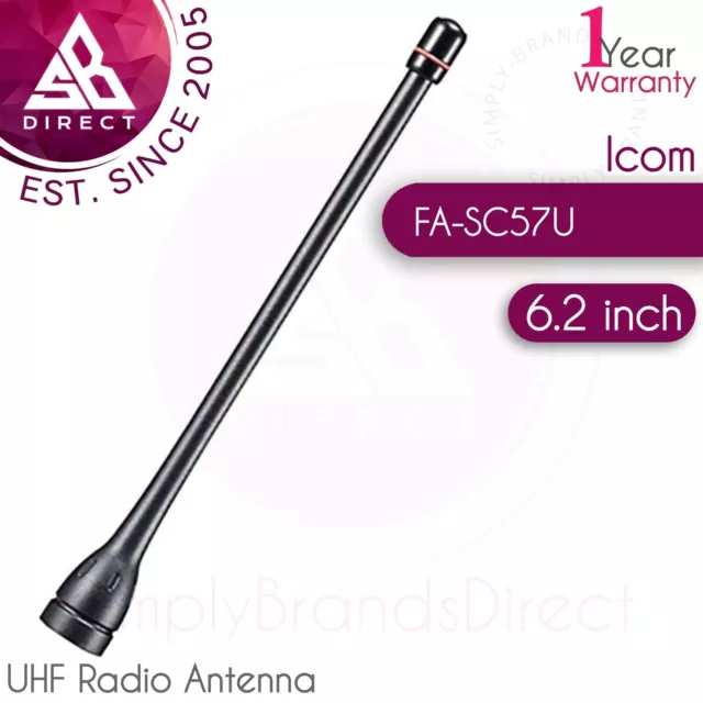 Icom FA-SC57U 6.2" UHF Antenna│For Portable Modern UHF Radios│UHF 430 - 470Mhz