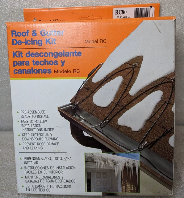 Nuevos kits automáticos de cables eléctricos de techo Frost King RC80 80 ft X 120V X 5 vatios/pie