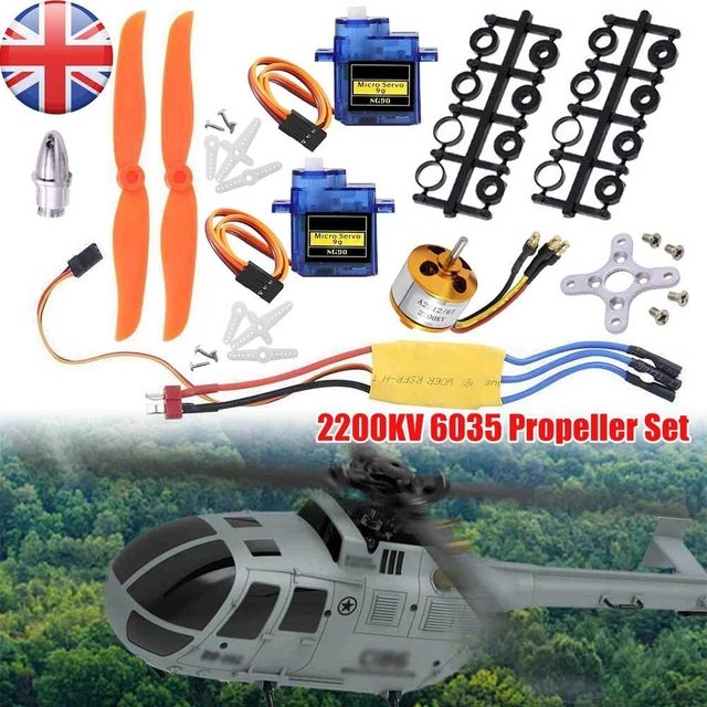 BRUSHLESS MOTOR 30A ESC Motor SG90 Micro Servo 8060 Propeller Kit For ...