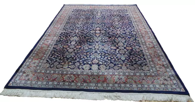 Large  PERSAIN CARPET RUG HAND MADE Oriental living Room Vintage 9ft 5" x 6ft 5"