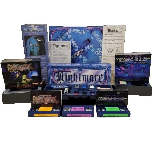 NIGHTMARE VIDEO BOARD Game 1,2,3 VHS Horror Bundle Vintage 1991 Read