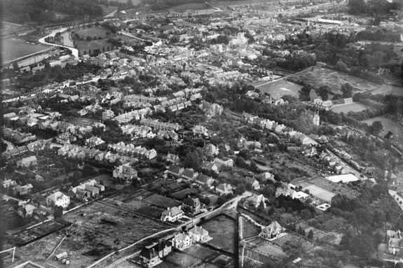 town Berkhamsted from south-west 1930 England OLD PHOTO