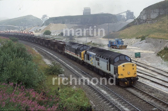PEAK FOREST CLASS 37's 37520 & 37415 2.9.96 Fujichrome 35mm Slide RN389 ...
