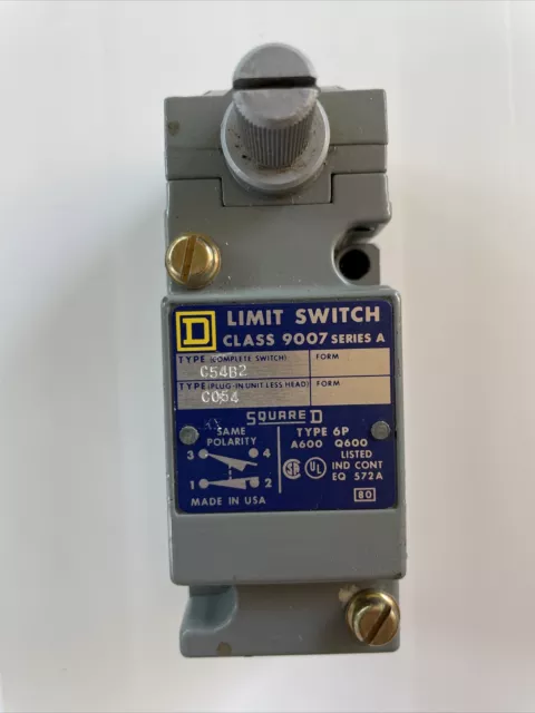 Square D Limit Switch Class 9007 Series A