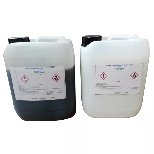 RÉSINE POLYURÉTHANE G16 DE COULÉE RAPIDE  (KIT 5 kg + 5 kg)