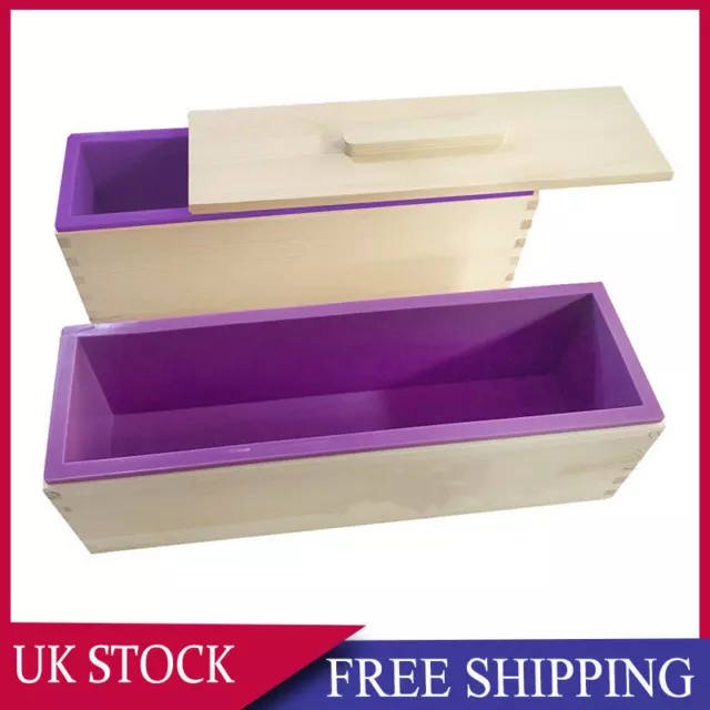 Wood Loaf Soap Moulds with Silicone Mold Cake Making Wooden Box For 1.2kg soap