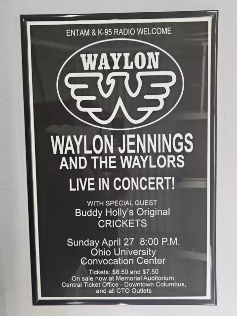 Waylon Jennings Framed Concert Poster, Ohio University