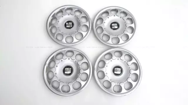 SEAT LEON 15" Inch Wheel Trims/Hub Caps Covers Genuine x4 Set 1M0601147C Mk1