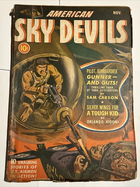 AMERICAN SKY DEVILS #3--11/1942-RED CIRCLE MARVEL PULP-NORMAN SAUNDERS ART-WW ll