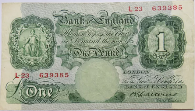 (1930) Bank of England £1 One Pound Note (L23) B.G. Catterns