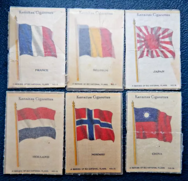 National Flags Wix Kensitas Vintage Singles Cigarette  Silks Still In Wrappers 3