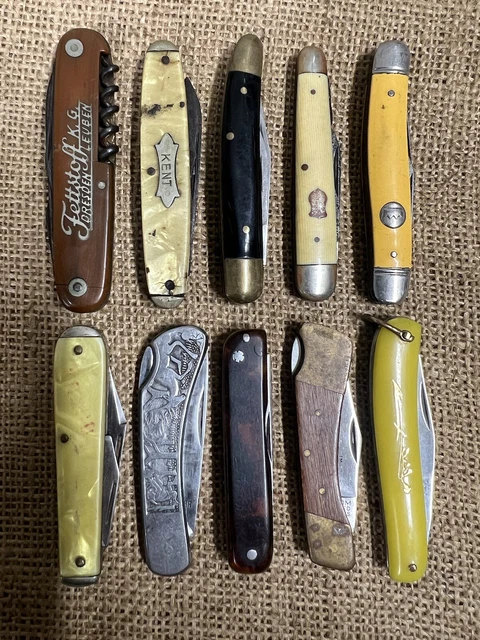 Vintage Antique Pocket Knife Lot Miller Bros IXL Wostenholm USA Germany Japan