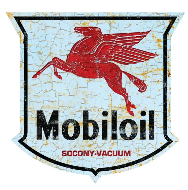 MOBILOIL PEGASUS STICKER ROUILLE 3 à 120 cm - GULF OIL MOBIL ELF  TEXACO CASTROL