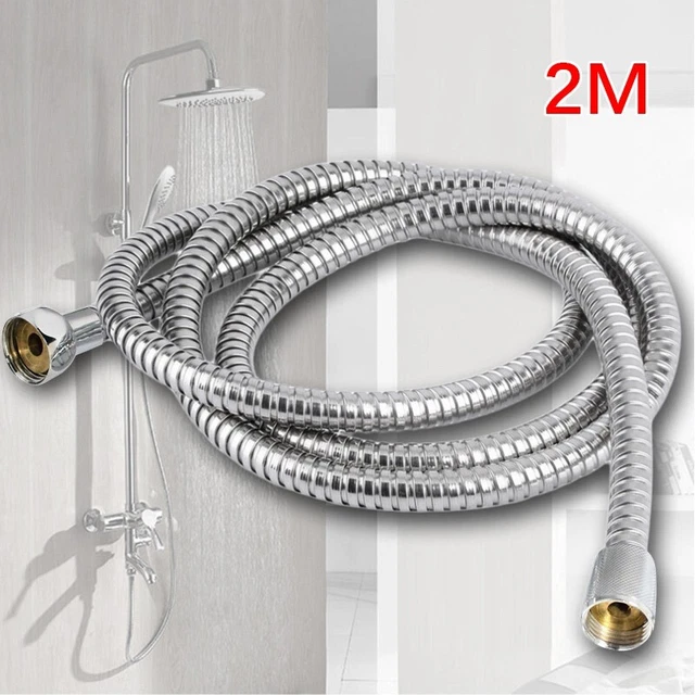 2m Acciaio Inox Palmare Doccia Testa Ugello Tubo Flessibile Ricambio Part